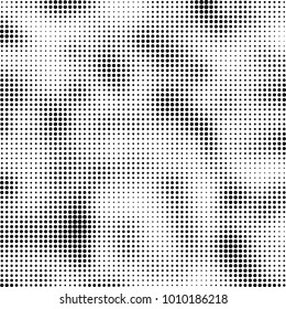 Halftone black and white. Vector monochrome abstract texture of dots. Fantastic background the modern vintage print on business cards, labels, stickers