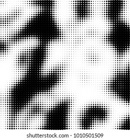 Halftone black and white. Vector monochrome abstract texture of dots. Fantastic background the modern vintage print on business cards, labels, stickers