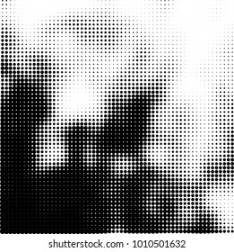 Halftone black and white. Vector monochrome abstract texture of dots. Fantastic background the modern vintage print on business cards, labels, stickers