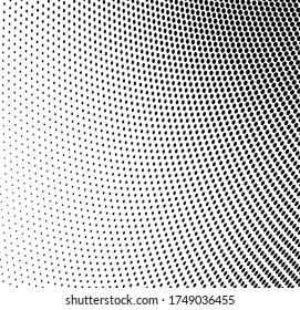 Halftone black and white waves. A chaotic pattern of dots on a white background. Abstract multiple ink drops