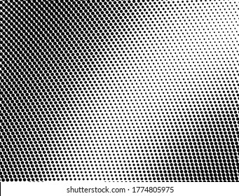 Halftone black and white waves. A chaotic pattern of dots on a white background. Abstract multiple ink drops