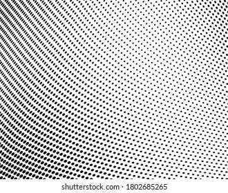 Halftone black and white waves. A chaotic pattern of dots on a white background. Abstract multiple ink drops
