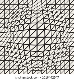 Halftone bloat effect optical illusion. Abstract geometric background design. Vector seamless retro black and white pattern.