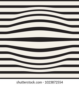 Halftone bloat effect optical illusion. Abstract geometric background design. Vector seamless retro black and white pattern.