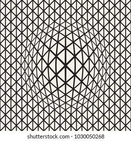 Halftone bloat effect optical illusion. Abstract geometric background design. Vector seamless retro black and white pattern.
