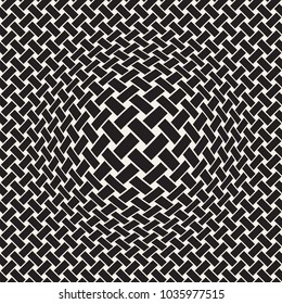 Halftone bloat effect optical illusion. Abstract geometric background design. Vector seamless black and white pattern.