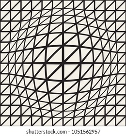 Halftone bloat effect optical illusion. Abstract geometric background design. Vector seamless retro black and white pattern.