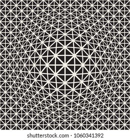 Halftone bloat effect optical illusion. Abstract geometric background design. Vector seamless retro black and white pattern.