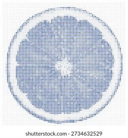 Halftone blue circle on for art