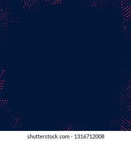 Halftone in blue and coral paint