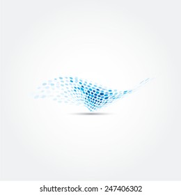 halftone blue dots design vector use business