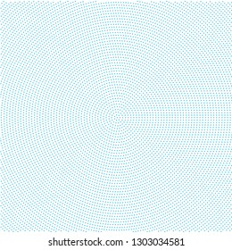 Halftone of blue halftone dots on a white background