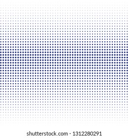 Halftone of blue halftone dots on a white background