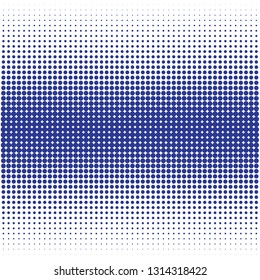 Halftone of blue halftone dots on a white background