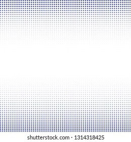 Halftone of blue halftone dots on a white background