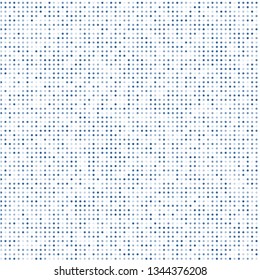 Halftone of blue halftone dots on a white background