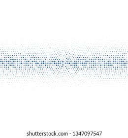 Halftone of blue halftone dots on a white background