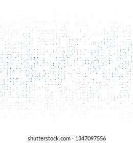 Halftone of blue halftone dots on a white background