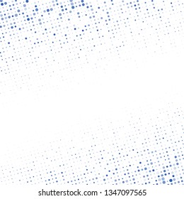 Halftone of blue halftone dots on a white background