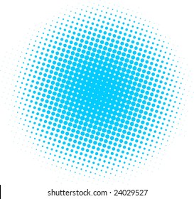 halftone blue dots - vector