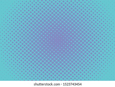 Halftone Blue pop art background in retro comic style, fun dotted backdrop design