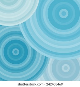 Halftone blue ripples, circles geometric shapes, abstract background