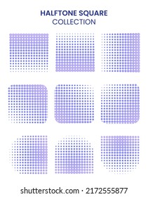 Halftone Blue Square Kollektion Kostenloser Vektorgrafik
