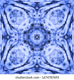 Halftone blue vector ornament, winter pattern. Merry Christmas. Grunge texture. Festive greeting card. Abstract art background. Modern symmetric pattern. Festive art backdrop. Creative vector element