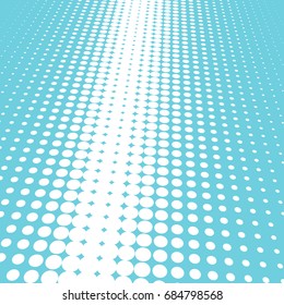 Halftone blue and white background, pop art design. Vector illustration.