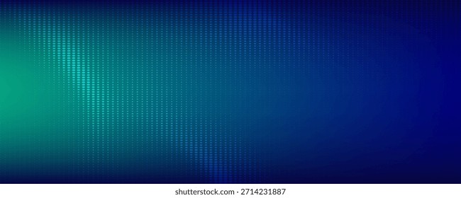 semitono con degradado azul-verde, patrón de fondo abstracto, paredes y piso reflectantes de luz de neón, colores oscuros, Vector de velocidad de tecnología digital moderna.EPS10