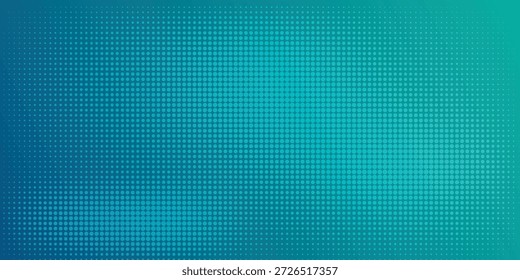 Halbton mit blaugrünem Farbverlauf, abstraktes Hintergrundmuster, neonlichtreflektierende Wände und Boden, dunkle Farben, moderne digitale Technologie Geschwindigkeitsvektor eps10