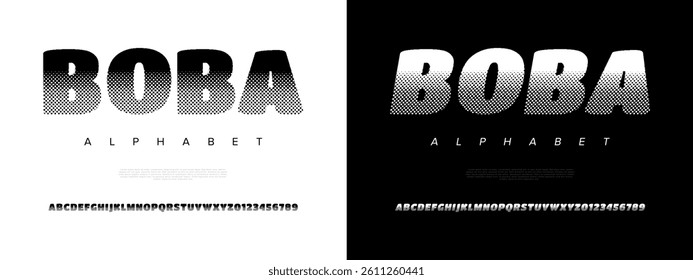 Halftone Bold Display Font Vector for Pop Art and Retro Graphic Design