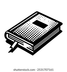 halftone book science education retro vintage vector illustration template design