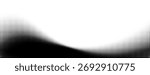Halftone border website. Drop separator effect. Wave black gradient dot divider. Pixel graphic frame. Vector half tone illustration
