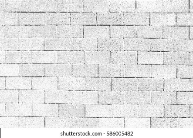 Halftone brick wall dotted pattern as a background. Black and white abstract backdrop. Grunge halftone dots effect vector texture for your design
