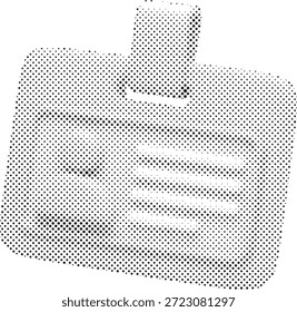 Icono de maletín de medio tono con efecto punteado aislado en blanco