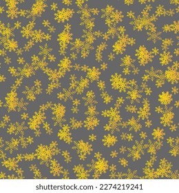 Halftone Bright Pattern. Round Polka Background. Falling Cute Effect. Abstract Graphic Dot Explosion. Gray Birthday Dot. Random Snow Flake. Golden Seamless Art. Yellow Vector Dot. Random Drawn Ball