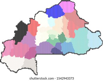 Halftone Burkina Faso Map Vector illustration eps 10