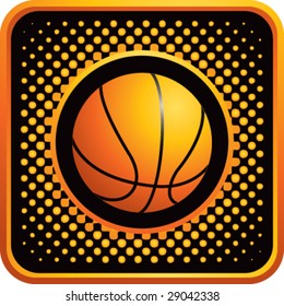 halftone button basketball