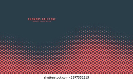 Halftone Checkered Rhombus Muster Vektor glatt gepolsterte Grenze roter, stylischer abstrakter Hintergrund. Grafische Schachbrettmuster Textur Pop Art Design. Halbtone Kontrast Minimalistisches Kunsthandwerk