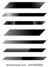 Halftone karierte Fahrzeug Aufkleber Sammlung