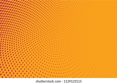 Halftone Circle Background, Abstract Dotted Background, Dots on Red Background, Halftone Effect, Comic Book Retro Print, Pop Art Style, Red and Yellow, Pattern with Circles, Dots, Vector illustration