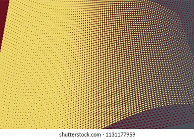 Halftone Circle Background, Abstract Dotted Background, Dots on Gray Background, Halftone Effect, Comic Book Retro Print, Pop Art Style, Yellow, Pattern with Circles, Dots, Vector illustration