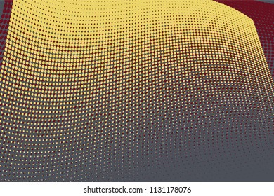 Halftone Circle Background, Abstract Dotted Background, Dots on Gray Background, Halftone Effect, Comic Book Retro Print, Pop Art Style, Yellow, Pattern with Circles, Dots, Vector illustration