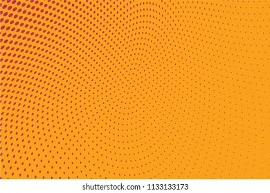 Halftone Circle Background, Abstract Dotted Background, Dots on Red Background, Halftone Effect, Comic Book Retro Print, Pop Art Style, Red and Yellow, Pattern with Circles, Dots, Vector illustration