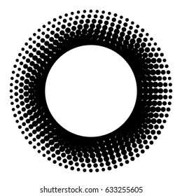 Halftone circle background, halftone dot pattern. vector