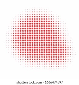 halftone circle background. red vector.