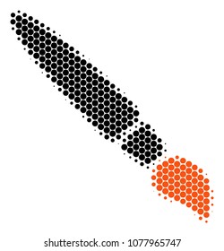 Halftone circle Brush icon. Pictogram on a white background. Vector mosaic of brush icon composed of sphere dots.
