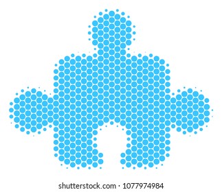 Halftone circle Component icon. Pictogram on a white background. Vector mosaic of component icon done of round blots.
