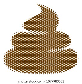 Halftone circle Crap icon. Pictogram on a white background. Vector mosaic of crap icon designed of sphere blots.